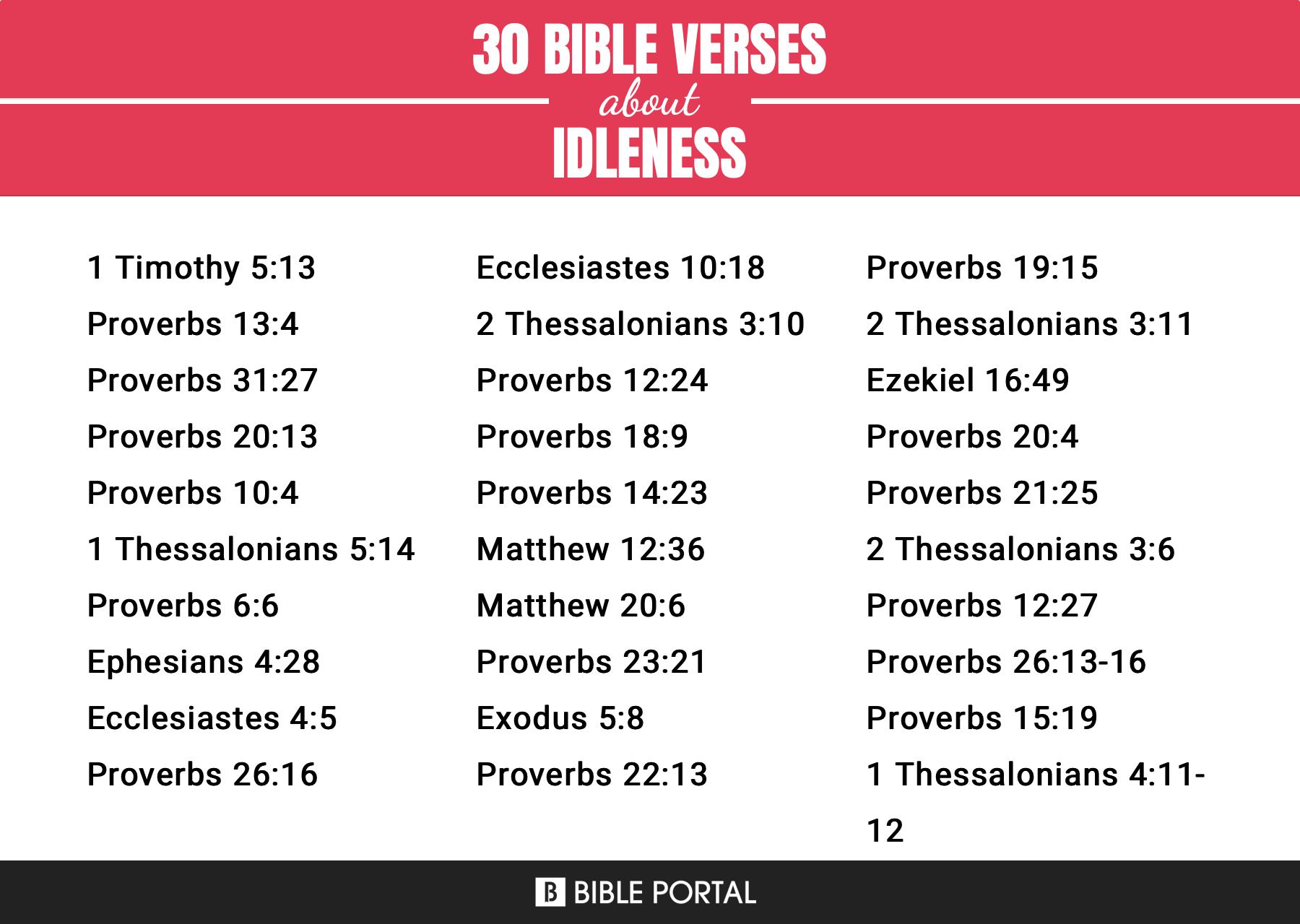 20 versets bibliques utiles sur l'oisiveté (Qu'est-ce que l'oisiveté ?)