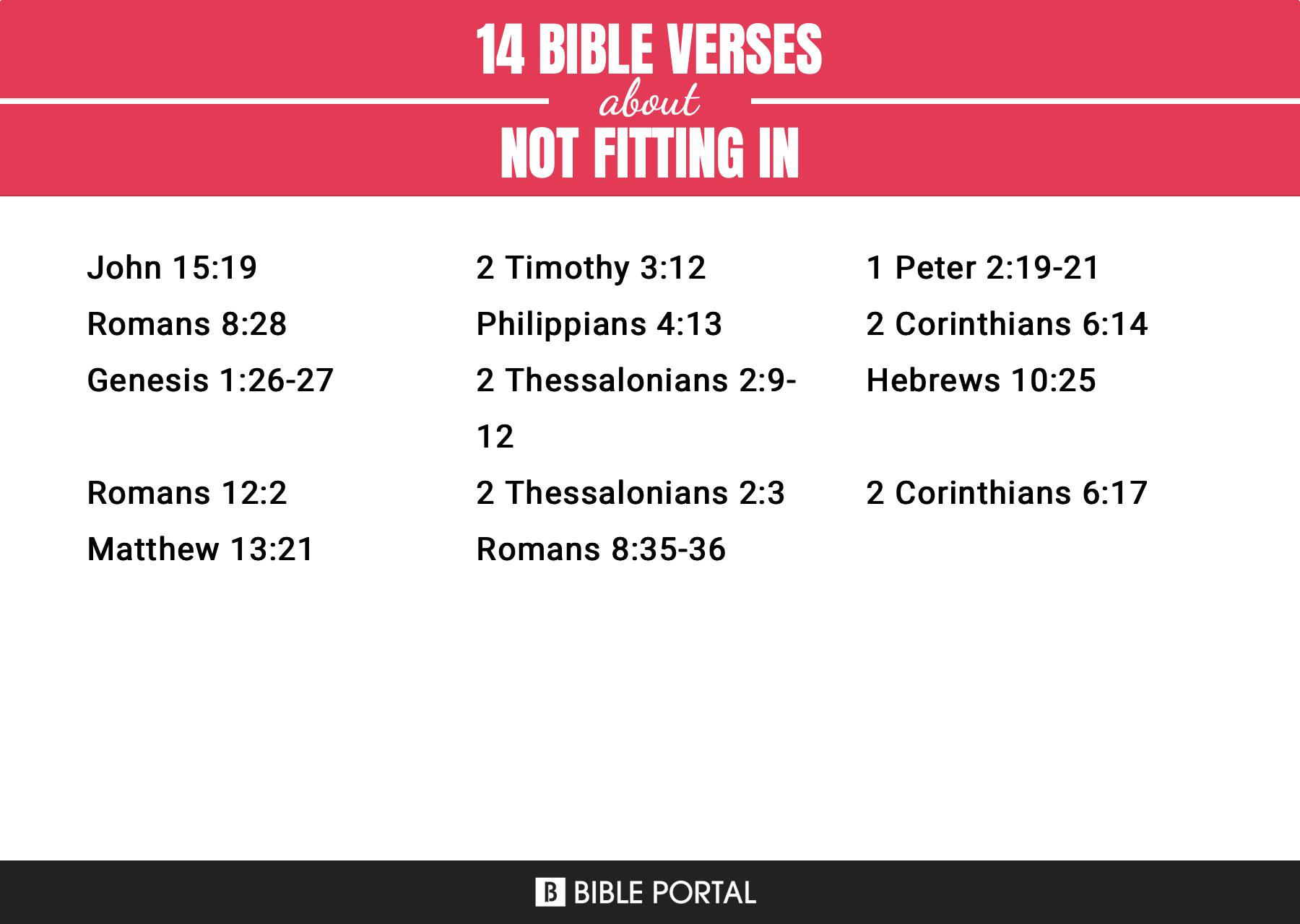 21 importantes versículos bíblicos sobre no encajar