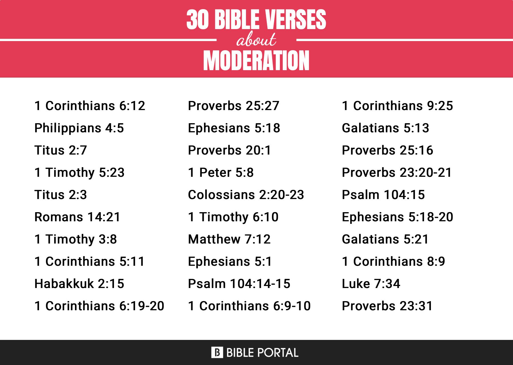 25 versículos bíblicos importantes sobre a moderación