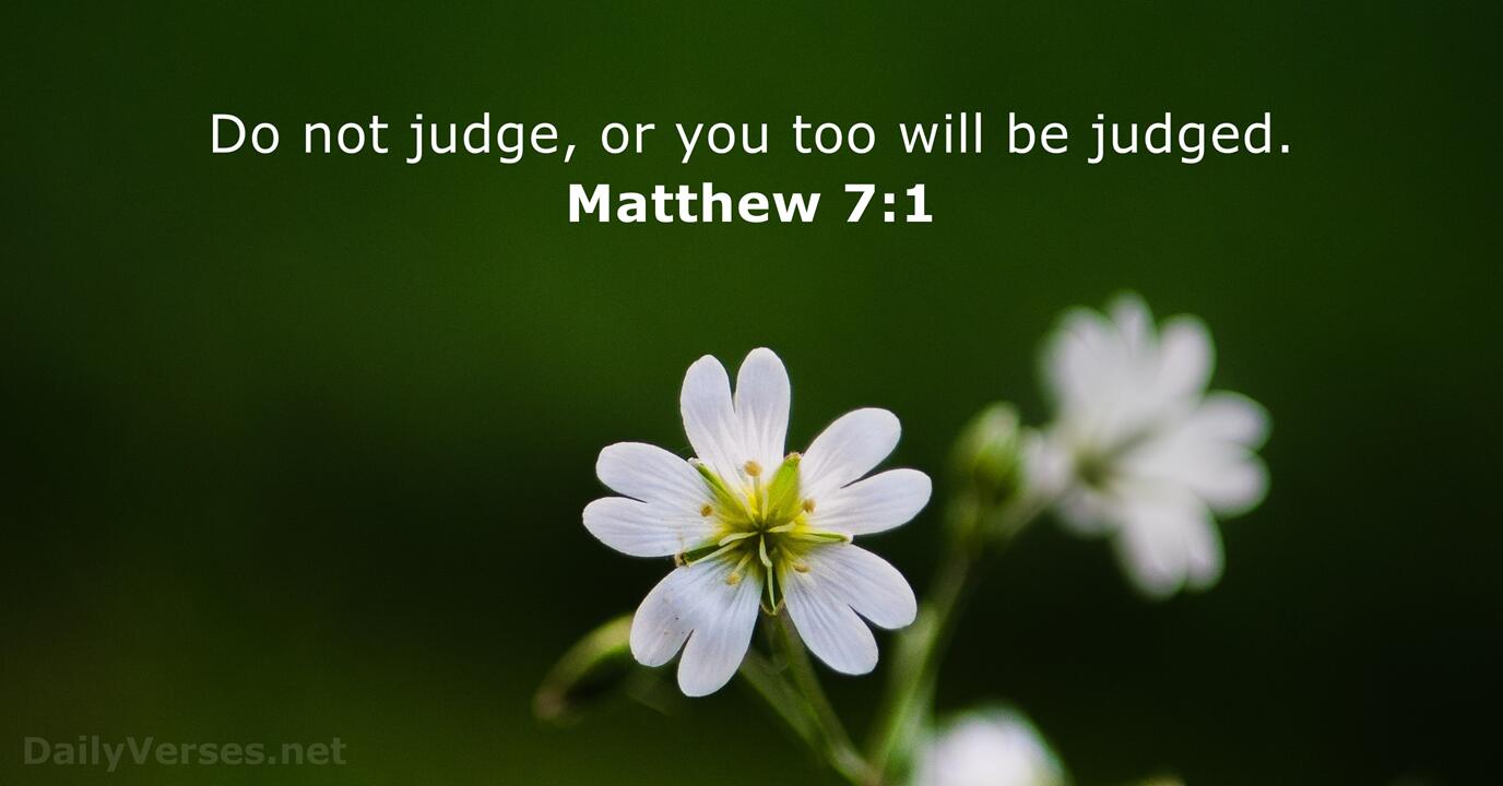 Verso do día - Non xulgues - Mateo 7:1